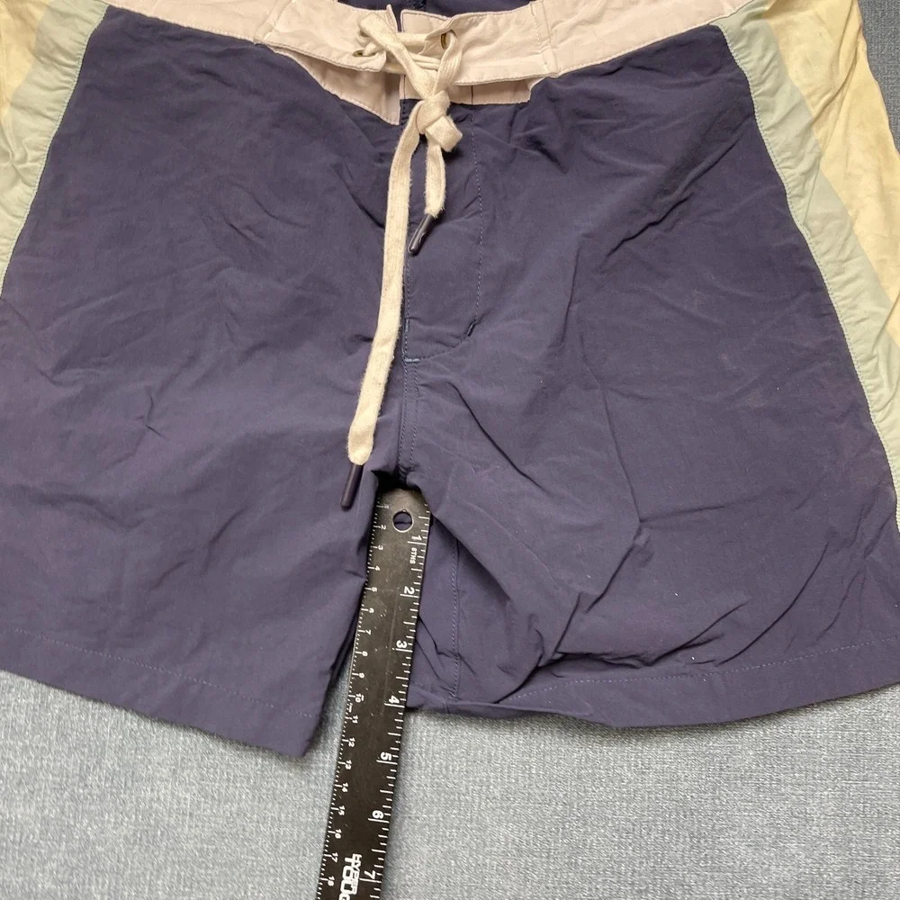 Marine Layer Board Shorts Mens 34 Navy Blue Drawstring Waist Flat Front Summer
